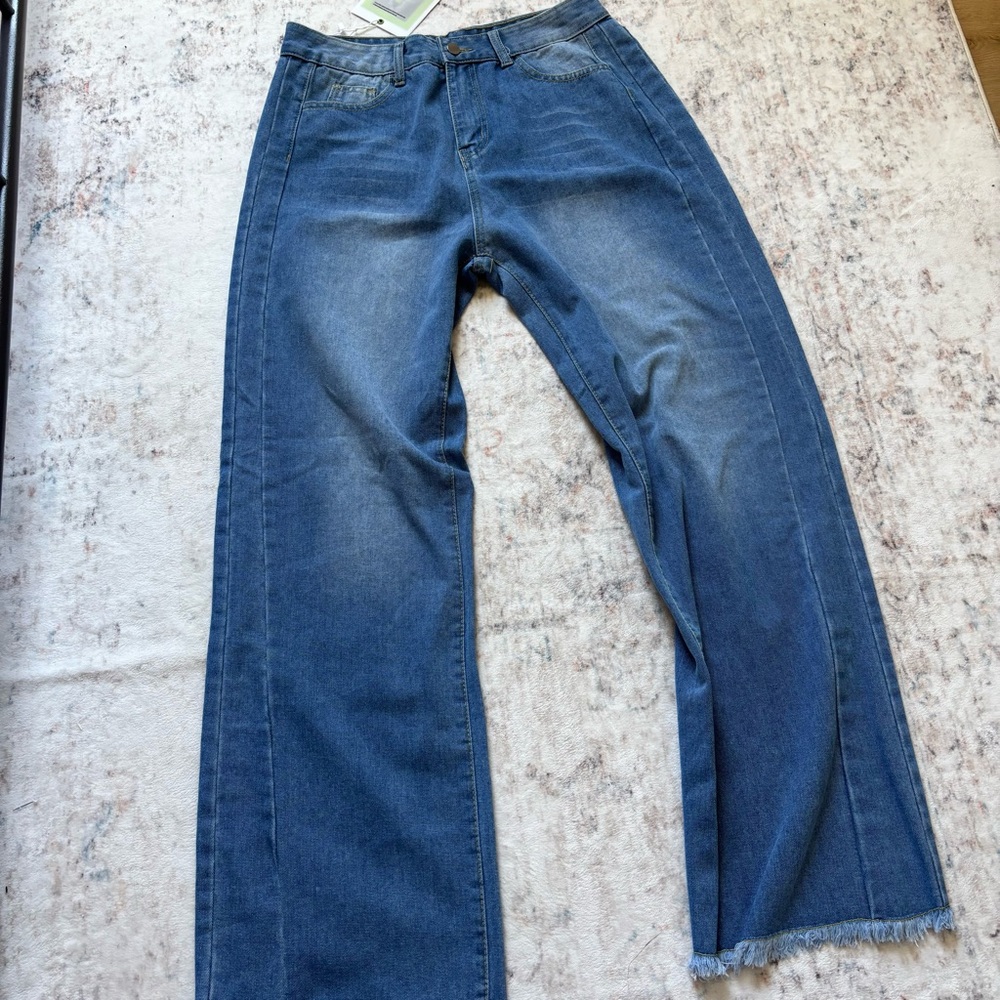 Stylish Blue Wideleg Women's Jeans